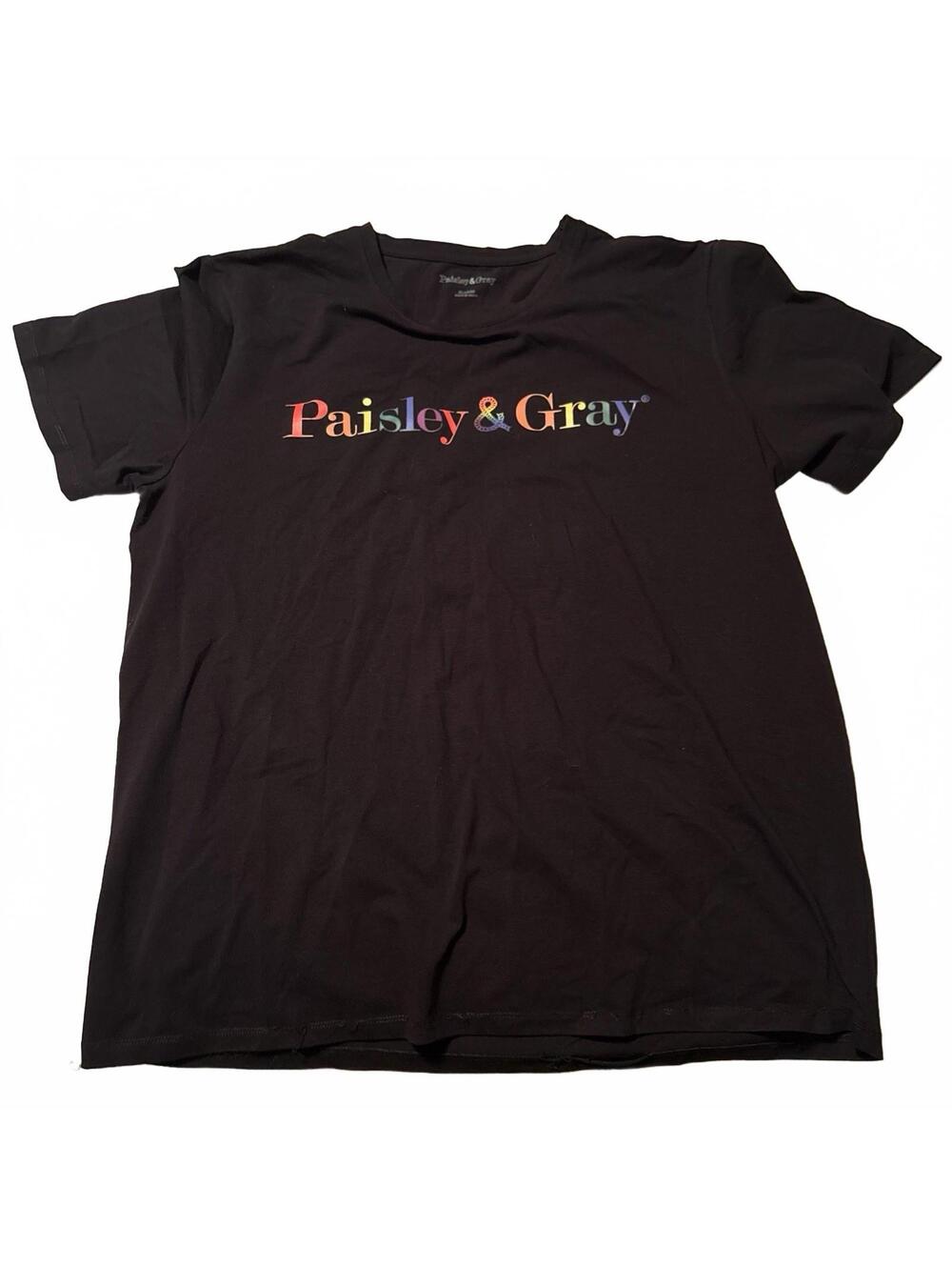 Paisley & Gray XL Multi-color Ampersand Logo Black T-shirt